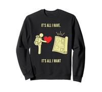 Viajero Que Ofrece Arte Minimalista de exploración de corazón a Mapa Sudadera