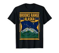 Viajes a la Cordillera de Brooks Range, Bandera del Estado de Alaska, montañas y Naturaleza Camiseta