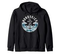 Viajes Alemania Playa Norddeich Anchor Waves Sudadera con Capucha