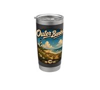 Viajes de playa OBX a Outer Banks en Carolina del Norte Vaso térmico de acero inoxidable de doble pared
