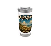 Viajes de playa OBX a Outer Banks en Carolina del Norte Vaso térmico de acero inoxidable de doble pared