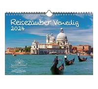 Viajes hechizos Venecia Calendario DIN A4 para vacaciones 2024 Playa Mar Italia Mediterráneo Rialto Góndola - Calzado del Alma