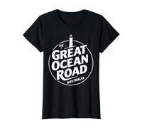 Viajes por la Ciudad Australia Great Ocean Road Australia Experiencia Camiseta gráfica económica, Mujer, Negro, S