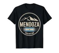 Viajes por la Ciudad de Mendoza, Argentina Camiseta gráfica económica, Hombre, Negro, S
