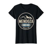 Viajes por la Ciudad de Mendoza, Argentina Camiseta gráfica económica, Mujer, Negro, XS