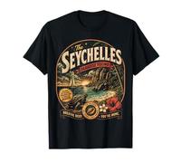 Viajes Vintage a Seychelles | Retro Tropical Island Paradise Camiseta
