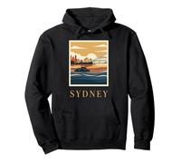 Viajes Vintage a Sídney, Australia, Harbour Bridge, Opera House Sudadera con Capucha
