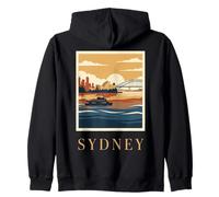 Viajes Vintage a Sídney, Australia, Harbour Bridge, Opera House Sudadera con Capucha