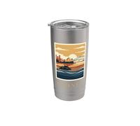 Viajes vintage a Sídney, Australia, Harbour Bridge, Opera House Vaso térmico de acero inoxidable de doble pared