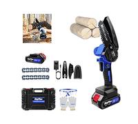 Viaka Mini Motosierra Bateria 4', Motosierra Eléctrica Brushless, Motosierra Bateria, Motosierra de Mano con 1 Baterías 1.5Ah y 2 Cadenas, Motosierra Inalámbrica para Ramas, Jardín, Rboles, Patio