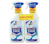 Viakal Clásico baño antical Spray, 2 paquetes de 670 ml, tecnología antigoteo, elimina hasta el 100% de cal, combate los malos olores, formato cómodo