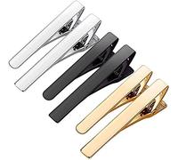 Viaky Juego de 6 pinzas para corbata, estilo clásico, plateado, dorado, negro, largo y corto, dos estilos para bodas, negocios, fiestas, reuniones, Standard, Cobre, Piedra del sol color cobre