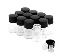 Viales de Vidrio de 2 ml con Tapones de Rosca y Tapas Interiores de plástico, Vial de Muestra de Líquido Transparente Pequeño, Vial a Prueba de Fugas, 12 Unidades