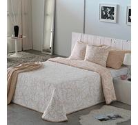 VIALMAN Colcha Bouti Ligera Sofia 18 para Cama Individual de 105 cm | Tamaño Colcha 200 x 270 cm, Color Beige
