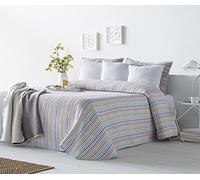 VIALMAN Colcha Bouti Ligero Sofia 14 con un Diseño de Rayas para Cama de Matrimonio de 150 | Colcha Jaquard 150 | Colcha Azul 250x270 cm