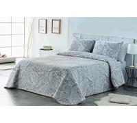 VIALMAN Colcha Bouti Ligero Sofia 29 con un Diseño de Cachemira para Cama de Matrimonio de 150 cm | Colcha Cachemir 150 | Colcha Paisley 250x270 cm, Color Taupe