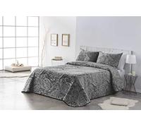 VIALMAN Colcha Bouti Ligero Sofia 29 con un Diseño de Cachemira para Cama de Matrimonio de 180 y 200 cm | Colcha Cachemir 180 y 200 | Colcha Paisley 270x270 cm, Color Marengo