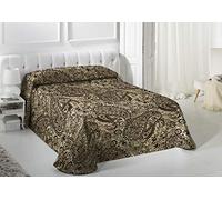 VIALMAN Colcha Bouti Ligero Sofia 29 con un Diseño de Cachemira para Cama Individual de 105 cm | Colcha Cachemir 105 | Colcha Paisley 200x270 cm, Color Marrón