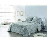 VIALMAN Colcha Bouti Ligero Sofia 29 con un Diseño de Cachemira para Cama Individual de 90 cm | Colcha Cachemir 90 | Colcha Paisley 180x270 cm, Color Gris