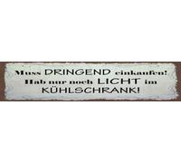 vianmo Cartel de chapa 10 x 46 cm Hab nur noch Licht im Kühlschrank Deko Geschenk Schild