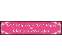 vianmo Cartel de chapa 10 x 46 cm ½ mamá + ½ papá = pequeño milagro decorativo regalo cartel