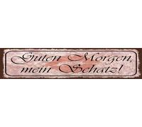 vianmo Cartel de chapa, 10 x 46 cm, texto en alemán "Guten Morgen mein Schatz"