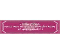 vianmo Cartel de chapa de 10 x 46 cm con cita en alemán "Das Beste, woran man im Leben festhalten kann Deko Geschenk Schild