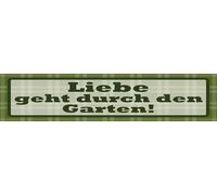 vianmo Cartel de chapa de 10 x 46 cm con texto en alemán "Liebe geht durch den Garten Deko Geschenk Schild