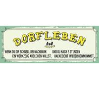 vianmo Cartel de hojalata 10x27 cm Dorfleben ist wenn du schnell bei Nachbarn Deco Regalo Letrero