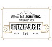 vianmo Cartel de hojalata 12x18 cm Alles ist Schwierig bevor es einfach ist Deco Regalo Letrero