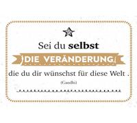 vianmo Cartel de hojalata 12x18 cm Zitat Sei du selbst die Veränderung, die du dir wünscht Deco Regalo Letrero