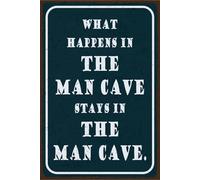 vianmo Cartel de hojalata 18x12 cm What happens in the Man Cave stays in Deco Regalo Letrero