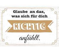 vianmo Cartel de hojalata 20x30 cm Glaube an das, was sich für dich richtig anfühlt Deco Regalo Letrero