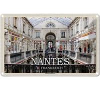 vianmo Cartel de hojalata 20x30 cm Nantes Frankreich Passage Pommeraye Deco Regalo Metal Letrero