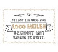 vianmo Cartel de hojalata 20x30 cm Selbst Weg von 1.000 Meilen beginnt mit einem Schritt Deco Regalo Letrero