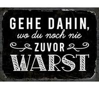 vianmo Cartel de hojalata 30x40 cm Gehe dahin, wo du noch nie zuvor warst Deko Schild Deco Regalo Letrero