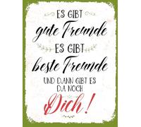 vianmo Cartel de hojalata 40x30 cm gute beste Freunde und dann gibt es Dich Schild Deco Regalo Letrero