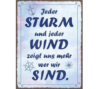 vianmo Cartel de hojalata 40x30 cm Jeder Sturm und jeder Wind zeigt uns wer wir sind Deco Regalo Letrero