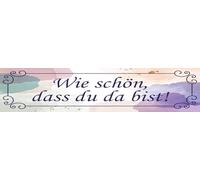 vianmo Cartel de madera 10 x 46 cm con texto en alemán "Wie schön dass du da bist Deko Geschenk Schild