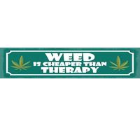 vianmo Cartel de madera 10 x 46 cm weed is cheaper than therapy decorativo regalo