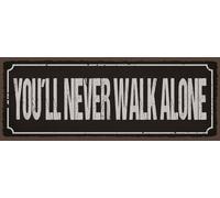 vianmo Cartel de madera 10x27 cm You´ll never walk alone Deco Regalo Letrero