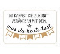 vianmo Cartel de madera 12x18 cm Zukunft verändern mit dem, was du heute tust Deco Regalo Letrero