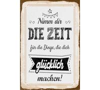 vianmo Cartel de madera 18x12 cm Nimm dir Zeit für Dinge, die dich glücklich machen Deco Regalo Letrero
