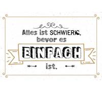 vianmo Cartel de madera 20x30 cm Alles ist Schwierig bevor es einfach ist Deco Regalo Letrero