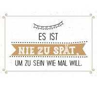 vianmo Cartel de madera 20x30 cm Nie zu spät um zu sein wie man will Deco Regalo Letrero