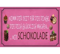 vianmo Cartel de madera 20x30 cm Schokolade nimm dir Zeit für die Dinge Deco Regalo Letrero