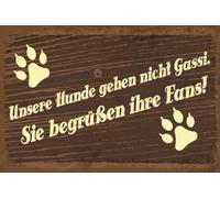 vianmo Cartel de madera 20x30 cm Unsere Hunde Gassi Fans Deco Regalo Letrero