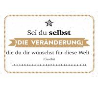 vianmo Cartel de madera 20x30 cm Zitat Sei du selbst die Veränderung, die du dir wünscht Deco Regalo Letrero