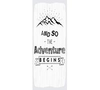 vianmo Cartel de madera 27x10 cm And so the adventure begins Berge Deco Regalo Letrero