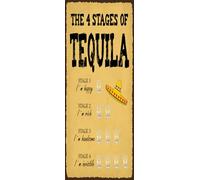 vianmo Cartel de madera 27x10 cm The 4 stages of Tequila Deco Regalo Letrero